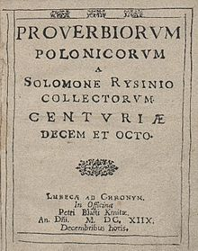 Proverbiorum Polonicorum