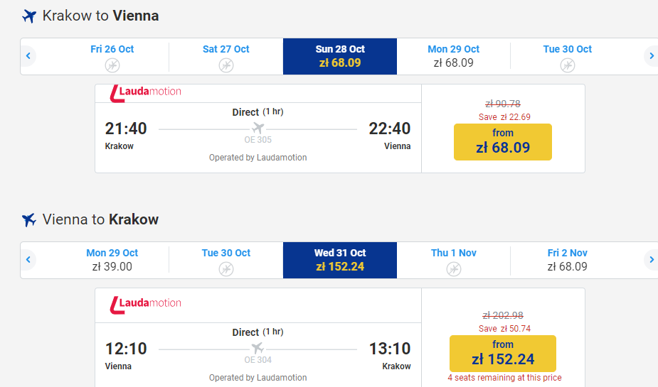 Авиакомпания Laudamotion в Польше