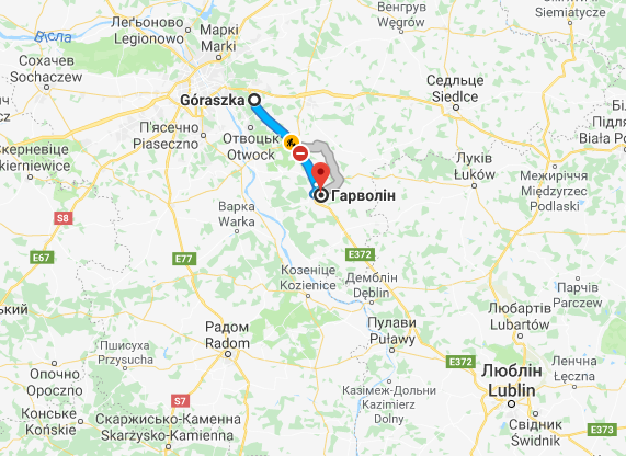 відрізок дороги Ґурашка-Ґарволін
