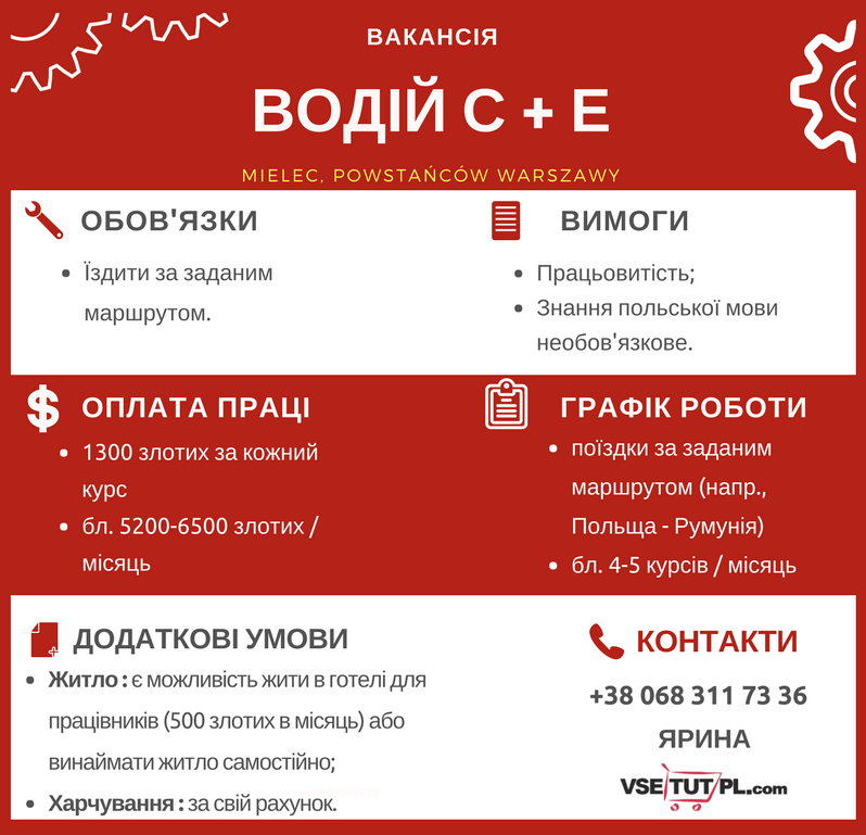 робота в Польщі водієм