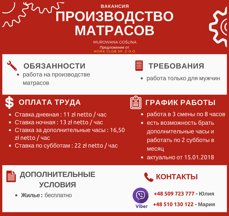 бесплатные вакансии работы в польше