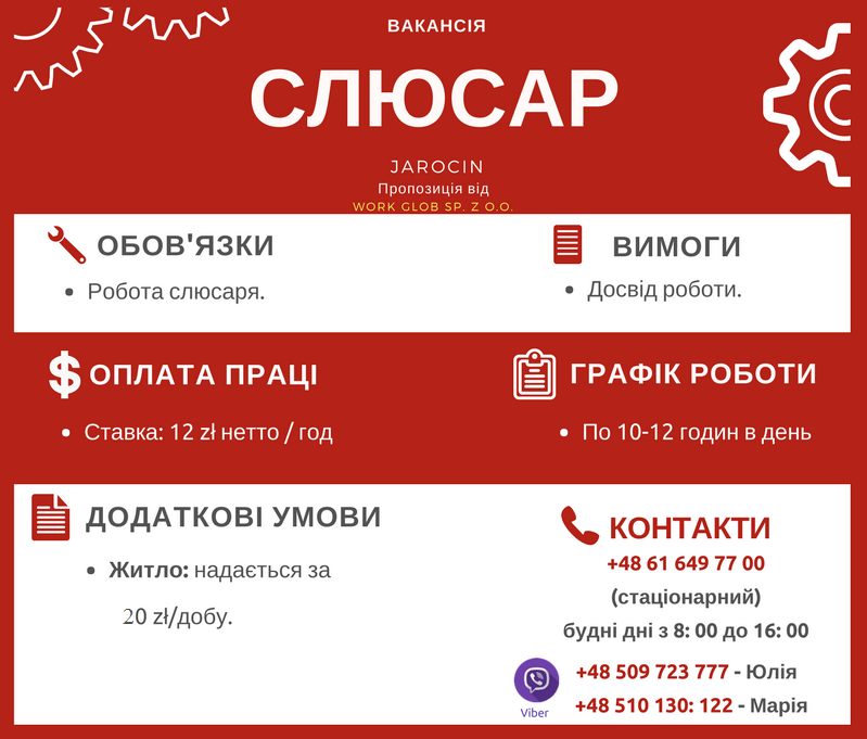 робота в польщі слюсар