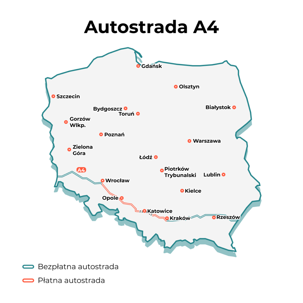 Путешествие по платной дороге A4 в центре Польши 2023
