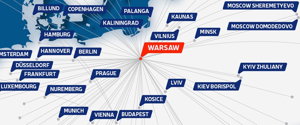 прямые рейсы лот из Варшавы