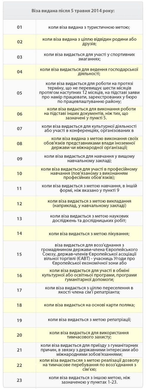 види типи віз до Польщі, польська шенген віза